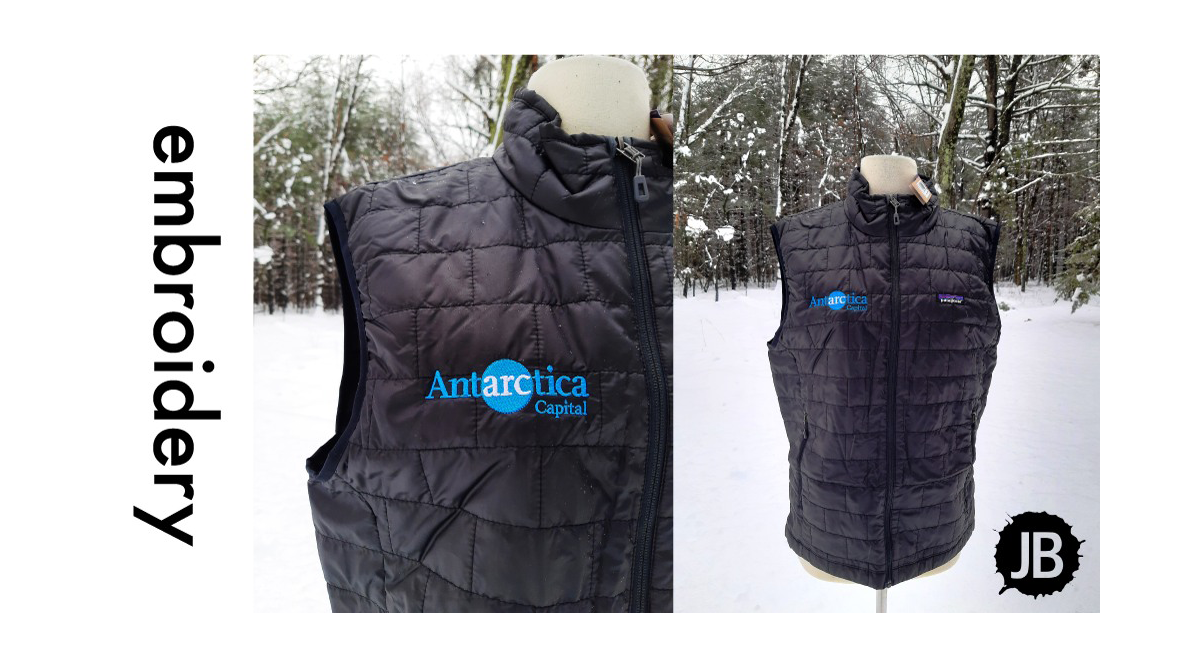 Embroidered Patagonia bag with corporate logo